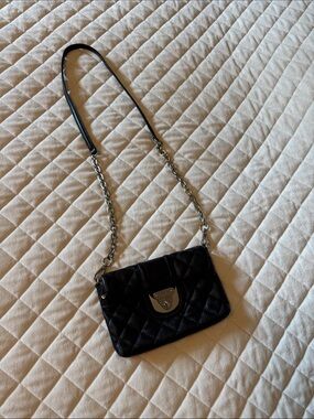 Black Quilted Calvin Klein Chain Crossbody Bag